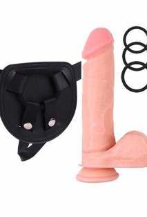 R.G.B Belden Ba�lamal� 21.5cm Protez Penis ve Kemeri